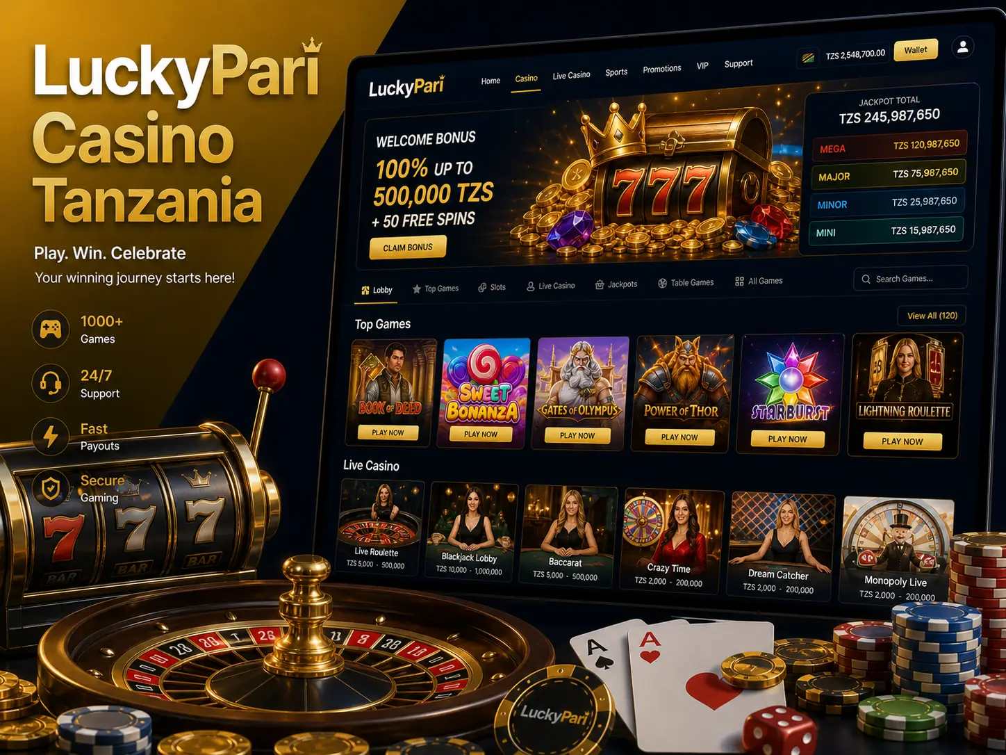 Casino Gaming on LuckyPari Tanzania