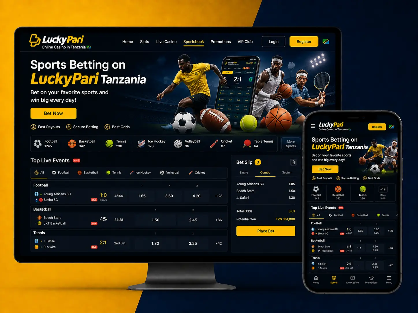 Sports Betting on LuckyPari Tanzania